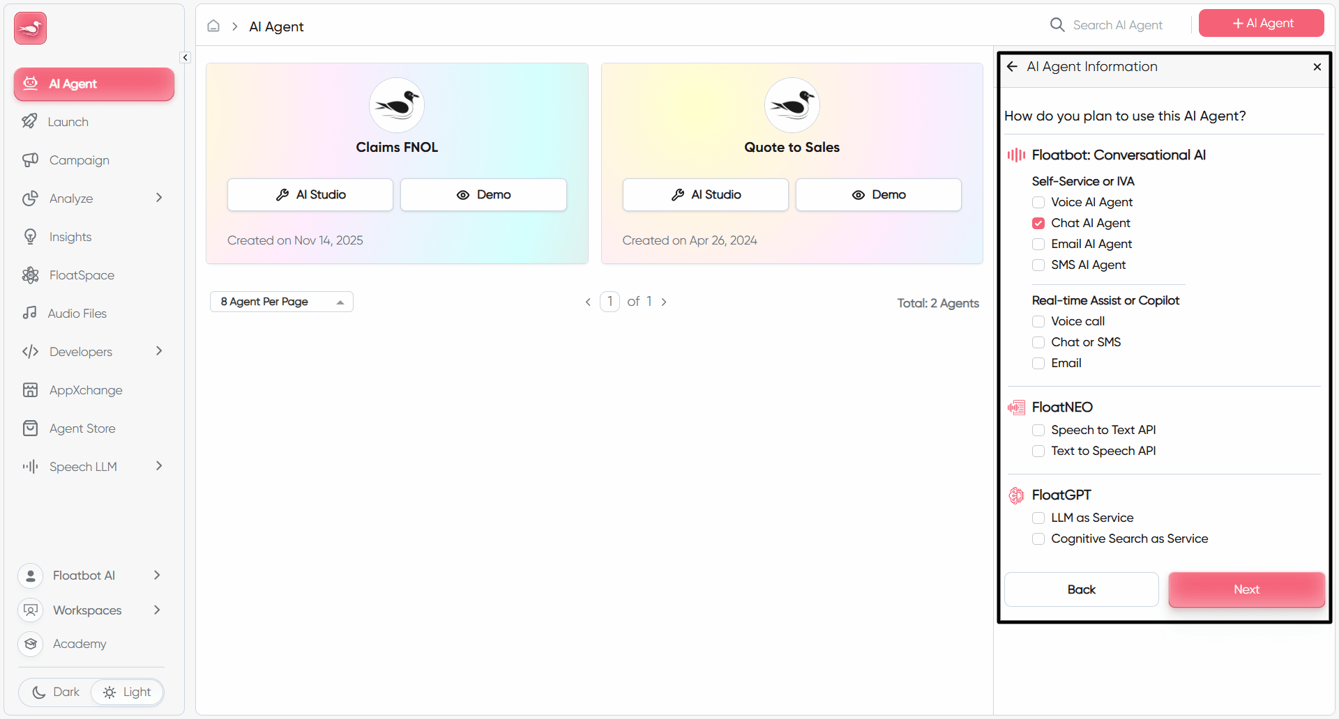 step 2 - choose plan