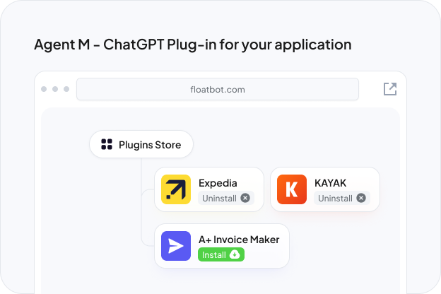 Agent M ChatGPT Plug in for your application